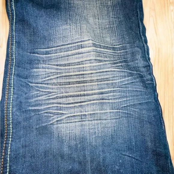 Jean Rare Western Angelino Denim Embroidered Full Art Size 36x34 Length EUC